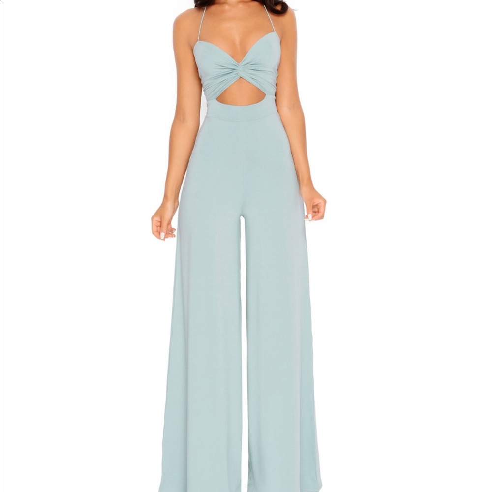 Oh Polly Sage Jumpsuit NWT